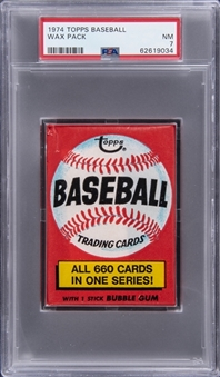 1974 Topps Baseball Unopened Wax Pack – PSA NM 7
